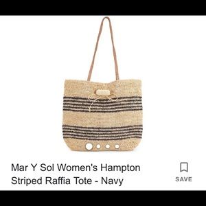 Mar y Sol Hampton striped raffia tote